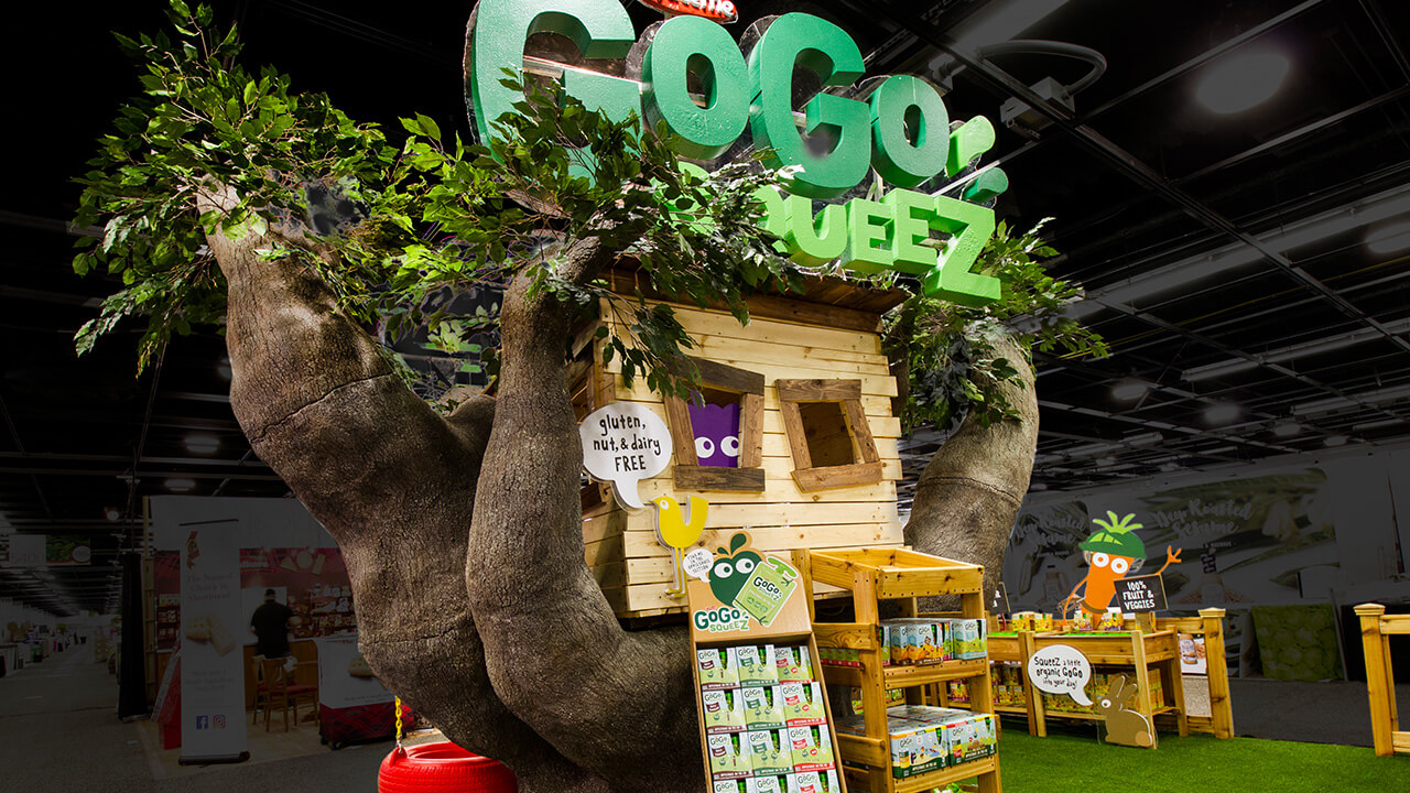 Custom Exhibit for GoGosqueeZ at the Natural Products Expo West