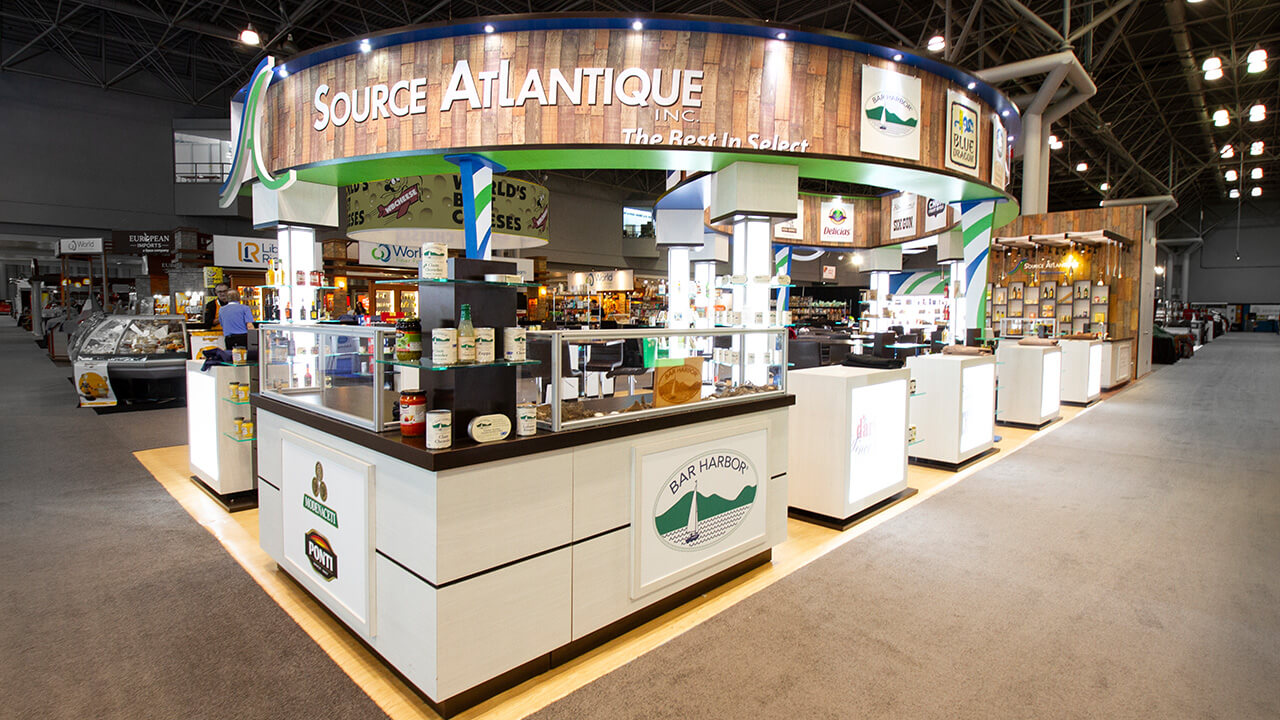 Full View of Custom Exhibit for Source Atlantique at the Summer Fancy Food Show