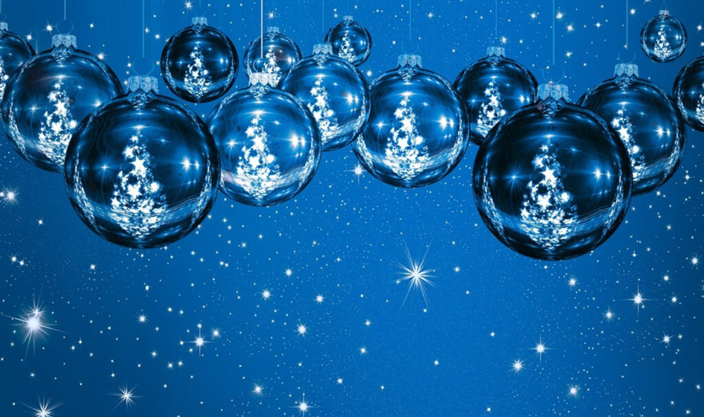 Picture of blue Christmas balls