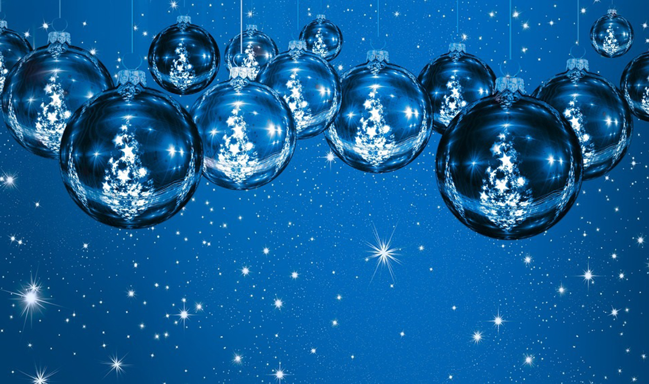 Picture of blue Christmas balls