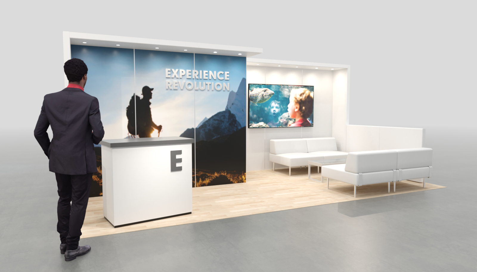 10 x20 Essential Encompass Custom Rental Exhibit White Finish