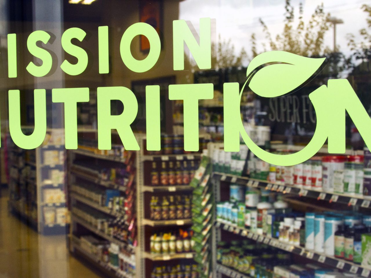 Store Front Window of a Retail Environment for Mission Nutrition