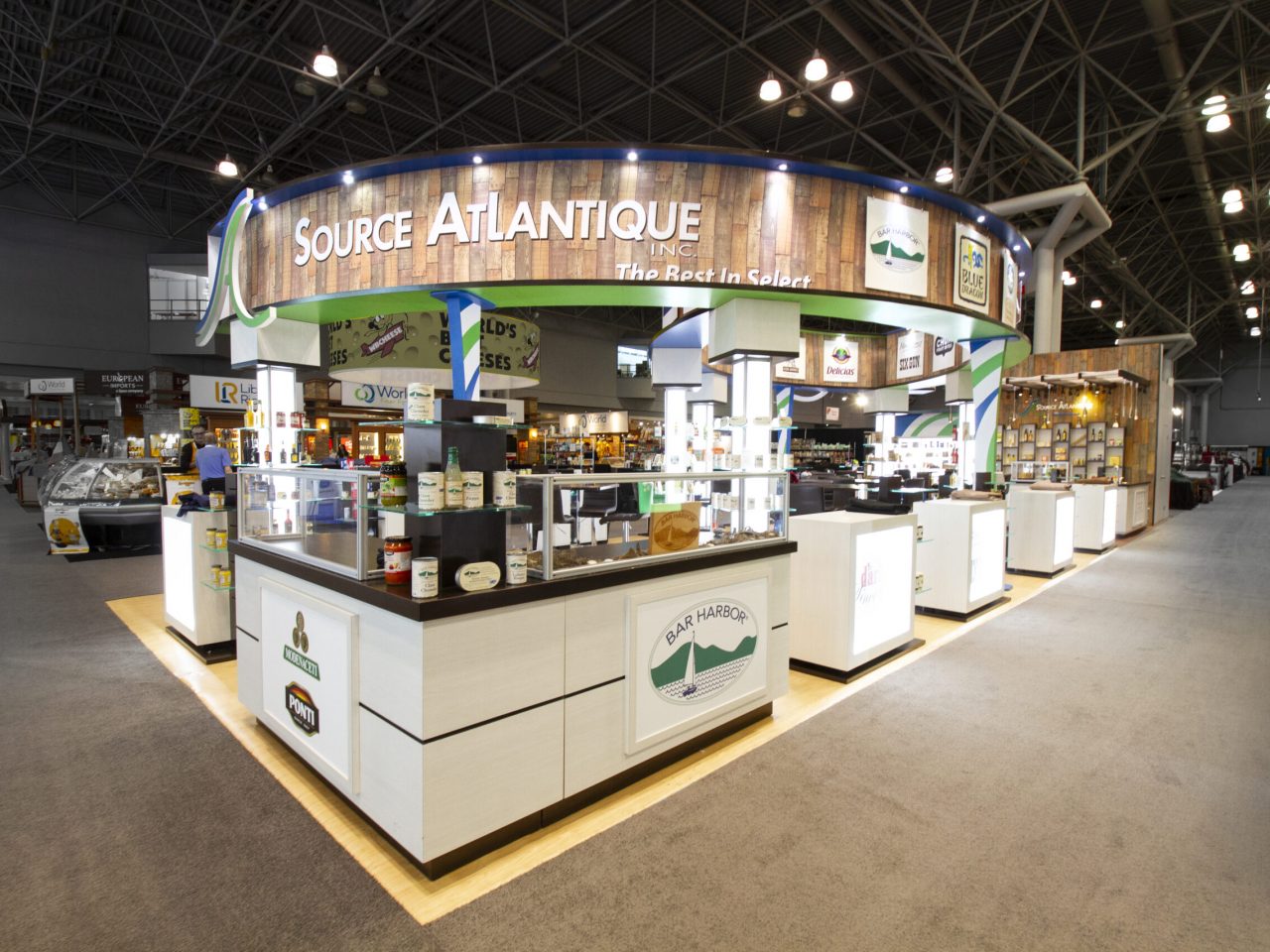 Right Wide View of the Source Atlantique Peninsula Exhibit at Summer Fancy Food Show.