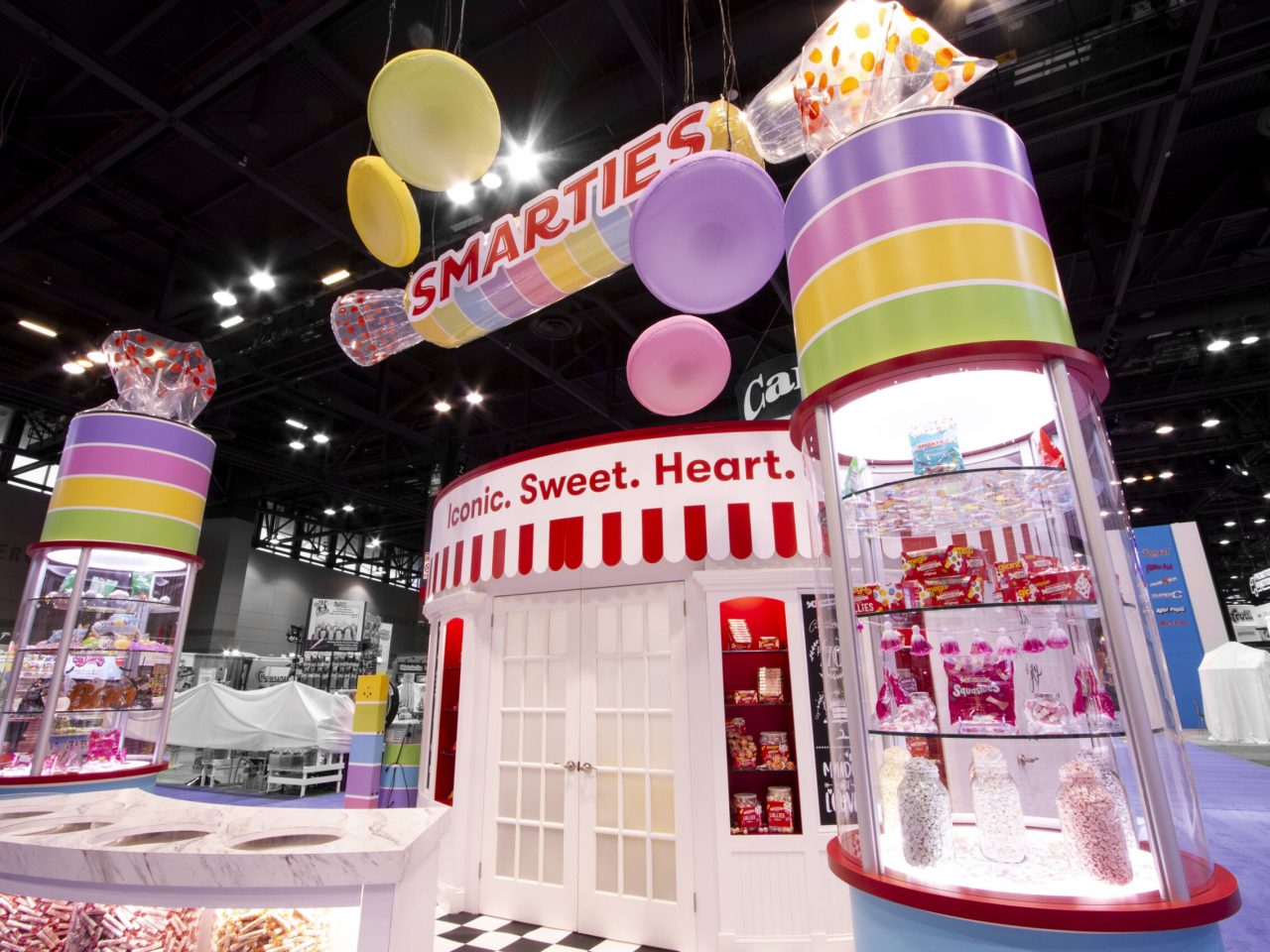 Right Front View of the Smarties Exhibit at Sweets & Snacks Expo